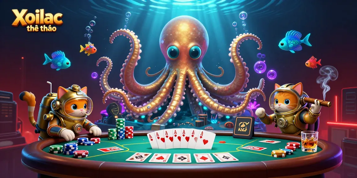 Xoilac thể thao enhances your gaming experience with thrilling poker action amidst a vibrant underwater scene.