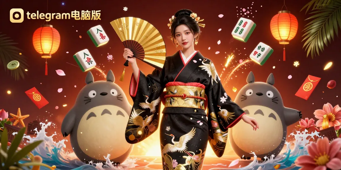 与Telegram电脑版互动,这幅生动的赌博主题插图展示了激动人心的赌场元素。