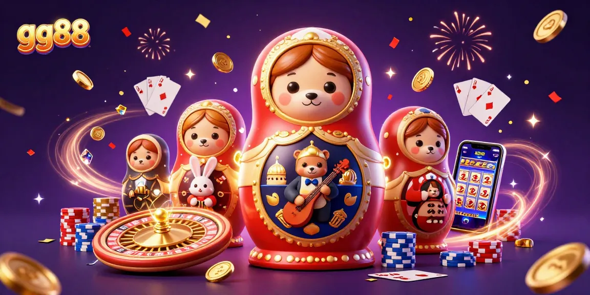 Engage with gg88's vibrant casino world through 3D illustrated characters and dynamic gameplay elements