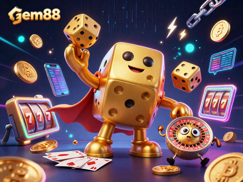 Join the excitement with gem88's golden dice golem and thrilling casino elements!