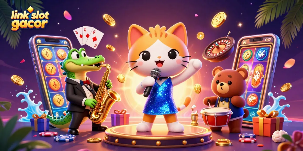 Experience thrilling adventures with link slot gacor players enjoying slots in this vibrant casino scene.