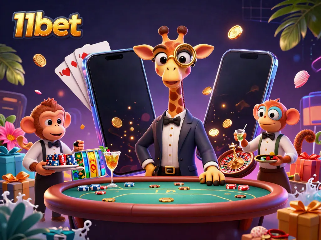 Experience thrilling moments with 11bet as the high-roller giraffe dominates the VIP poker table.