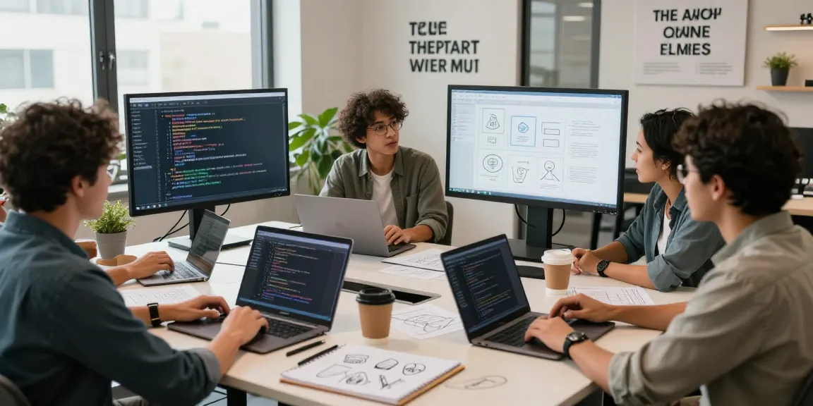 Collaboration in a modern office showcasing the WPS Official Website's software development environment with diverse team members engaged in discussion.