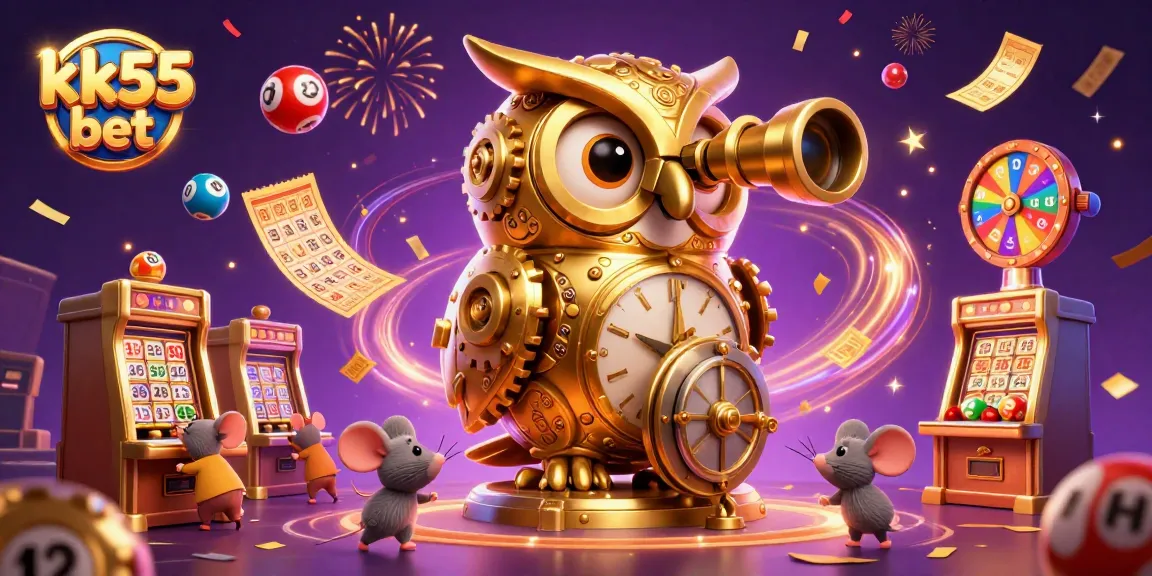 Experience thrilling gameplay at kk55 bet with lively cartoon characters amid a vibrant casino.